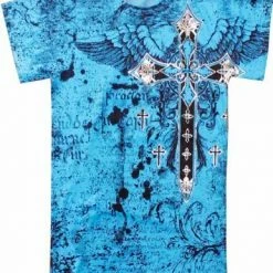 Bewild Konflic Big Cross Eagle All Over Print Mens T-Shirt (Blue) 8 Bewild Konflic Big Cross Eagle All Over Print Mens T-Shirt (Blue)
