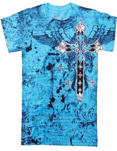 Bewild Konflic Big Cross Eagle All Over Print Mens T-Shirt (Blue) 5 Bewild Konflic Big Cross Eagle All Over Print Mens T-Shirt (Blue)
