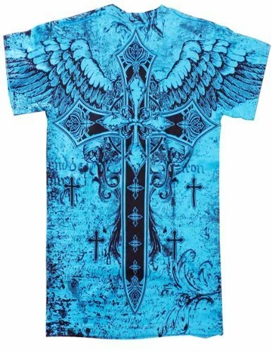 Bewild Konflic Big Cross Eagle All Over Print Mens T-Shirt (Blue) 6 Bewild Konflic Big Cross Eagle All Over Print Mens T-Shirt (Blue)