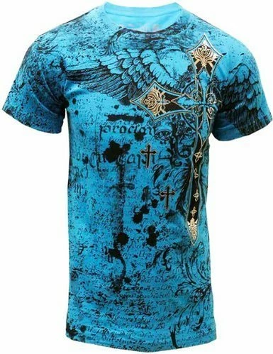 Bewild Konflic Big Cross Eagle All Over Print Mens T-Shirt (Blue) 3 Bewild Konflic Big Cross Eagle All Over Print Mens T-Shirt (Blue)