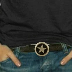Bewild Belt Buckles Leather Accent Star Belt Buckle With FREE Leather Belt