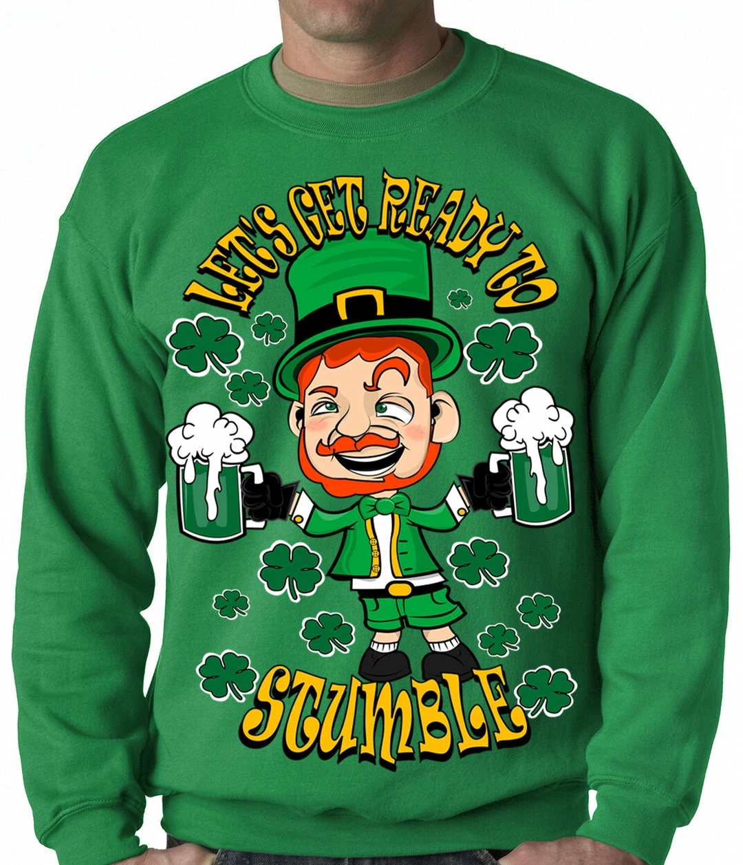 Bewild Leprechaun Let's Get Ready To Stumble Adult Crewneck 4 Bewild Leprechaun Let's Get Ready To Stumble Adult Crewneck