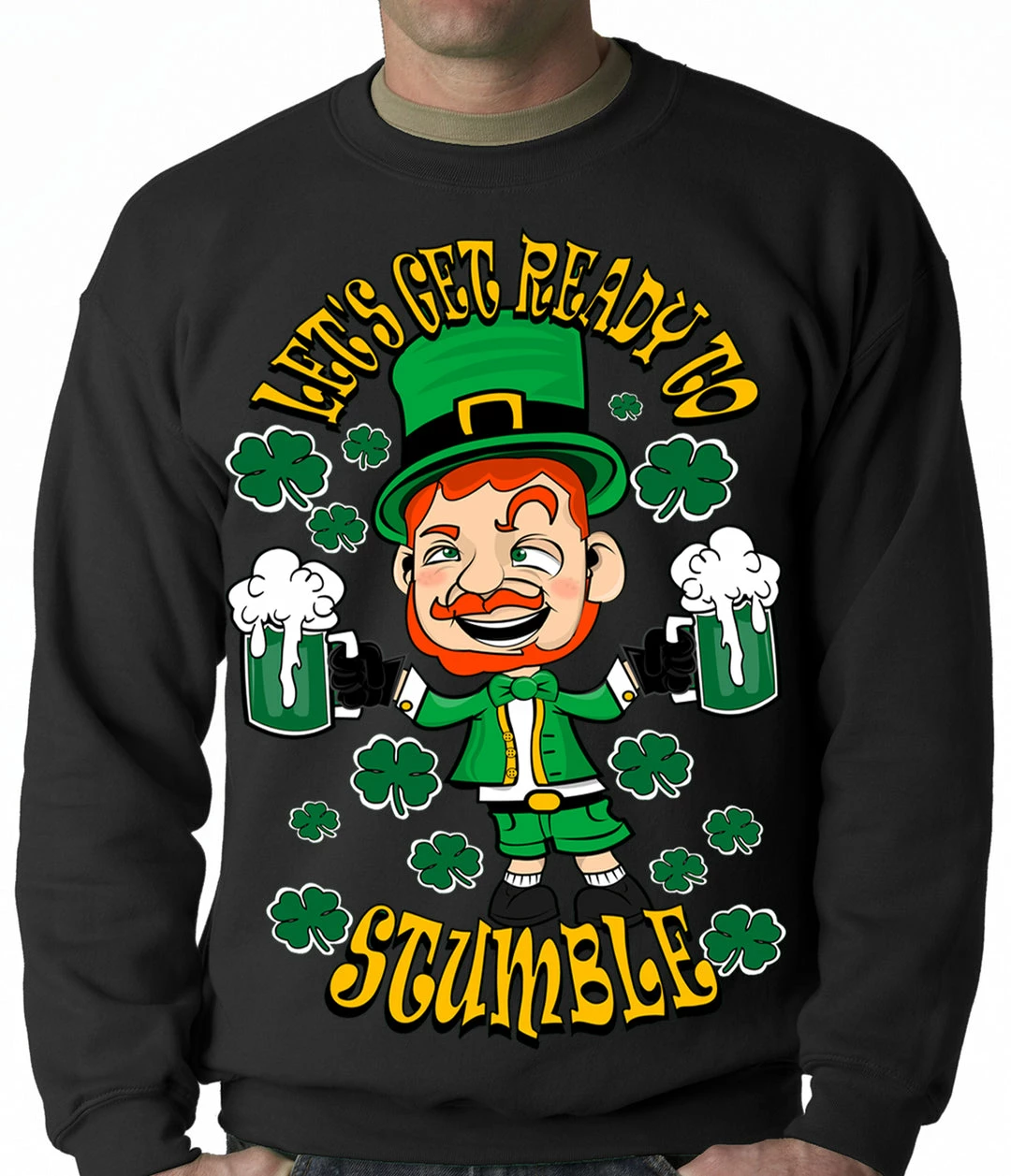 Bewild Leprechaun Let's Get Ready To Stumble Adult Crewneck 6 Bewild Leprechaun Let's Get Ready To Stumble Adult Crewneck