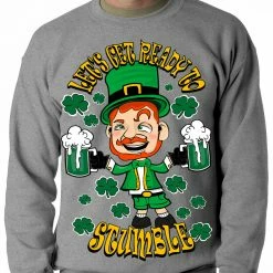 Bewild Leprechaun Let's Get Ready To Stumble Adult Crewneck 12 Bewild Leprechaun Let's Get Ready To Stumble Adult Crewneck
