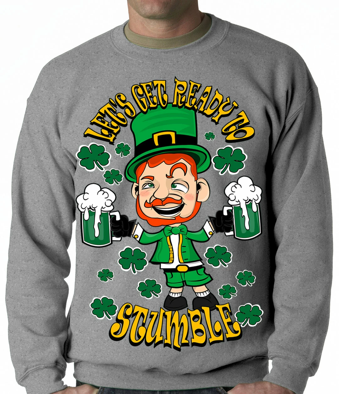 Bewild Leprechaun Let's Get Ready To Stumble Adult Crewneck 7 Bewild Leprechaun Let's Get Ready To Stumble Adult Crewneck
