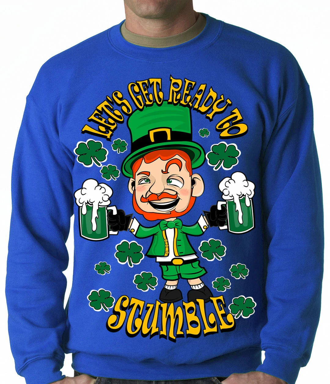 Bewild Leprechaun Let's Get Ready To Stumble Adult Crewneck 8 Bewild Leprechaun Let's Get Ready To Stumble Adult Crewneck