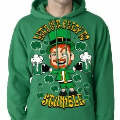 Bewild Leprechaun Let's Get Ready To Stumble Adult Hoodie