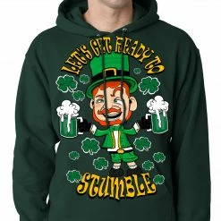 Bewild Leprechaun Let's Get Ready To Stumble Adult Hoodie