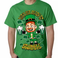Bewild St.Patricks Day Leprechaun Let's Get Ready To Stumble Mens T-shirt