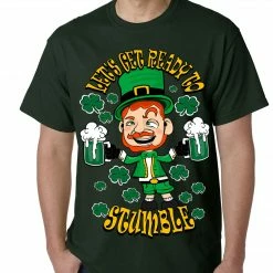 Bewild St.Patricks Day Leprechaun Let's Get Ready To Stumble Mens T-shirt