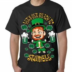 Bewild St.Patricks Day Leprechaun Let's Get Ready To Stumble Mens T-shirt