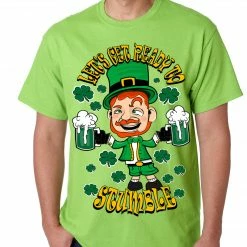 Bewild St.Patricks Day Leprechaun Let's Get Ready To Stumble Mens T-shirt