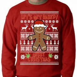Bewild Holiday Prints Let's Get Baked Ugly Christmas Sweater Crewneck Sweatshirt