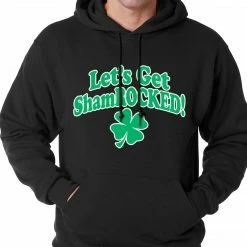 Bewild Let's Get ShamROCKED Funny Irish Adult Hoodie