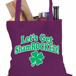 Bewild Holiday Prints Let's Get ShamROCKED Funny Irish Tote Bag 15 Bewild Holiday Prints Let's Get ShamROCKED Funny Irish Tote Bag