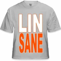 Bewild LINSANE Mens T-shirt, Lin-Sane, Jeremy Lin Sayings Men's Tee Shirt Sport Inspiration