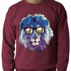 Bewild Lion Wearing Sunglasses Looking At A Zebra Adult Crewneck Cool Funny & Offensive 16 Bewild Lion Wearing Sunglasses Looking At A Zebra Adult Crewneck Cool Funny & Offensive