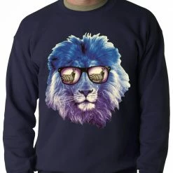 Bewild Lion Wearing Sunglasses Looking At A Zebra Adult Crewneck Cool Funny & Offensive 17 Bewild Lion Wearing Sunglasses Looking At A Zebra Adult Crewneck Cool Funny & Offensive