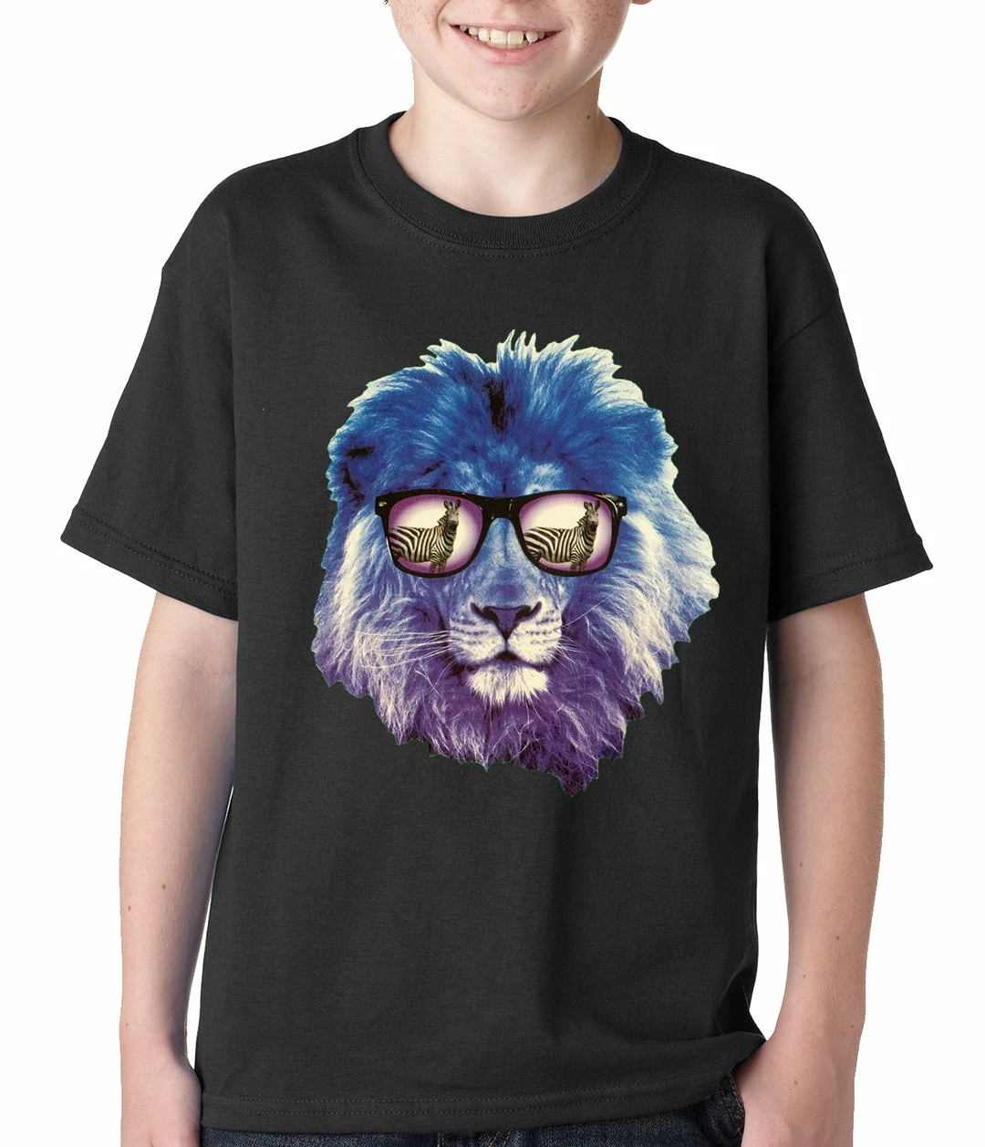 Bewild Cool Funny & Offensive Lion Wearing Sunglasses Looking At A Zebra Kids T-shirt 3 Bewild Cool Funny & Offensive Lion Wearing Sunglasses Looking At A Zebra Kids T-shirt