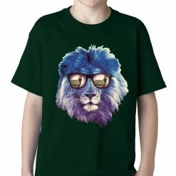Bewild Cool Funny & Offensive Lion Wearing Sunglasses Looking At A Zebra Kids T-shirt
