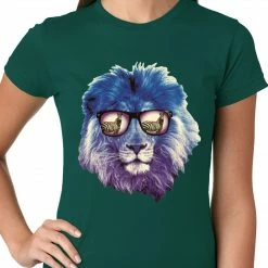 Bewild Lion Wearing Sunglasses Looking At A Zebra Ladies T-shirt 14 Bewild Lion Wearing Sunglasses Looking At A Zebra Ladies T-shirt