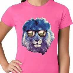 Bewild Lion Wearing Sunglasses Looking At A Zebra Ladies T-shirt 16 Bewild Lion Wearing Sunglasses Looking At A Zebra Ladies T-shirt