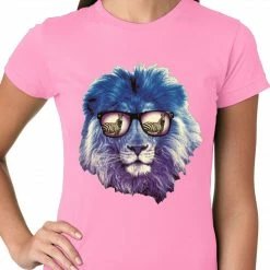 Bewild Lion Wearing Sunglasses Looking At A Zebra Ladies T-shirt 18 Bewild Lion Wearing Sunglasses Looking At A Zebra Ladies T-shirt