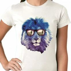 Bewild Lion Wearing Sunglasses Looking At A Zebra Ladies T-shirt 21 Bewild Lion Wearing Sunglasses Looking At A Zebra Ladies T-shirt