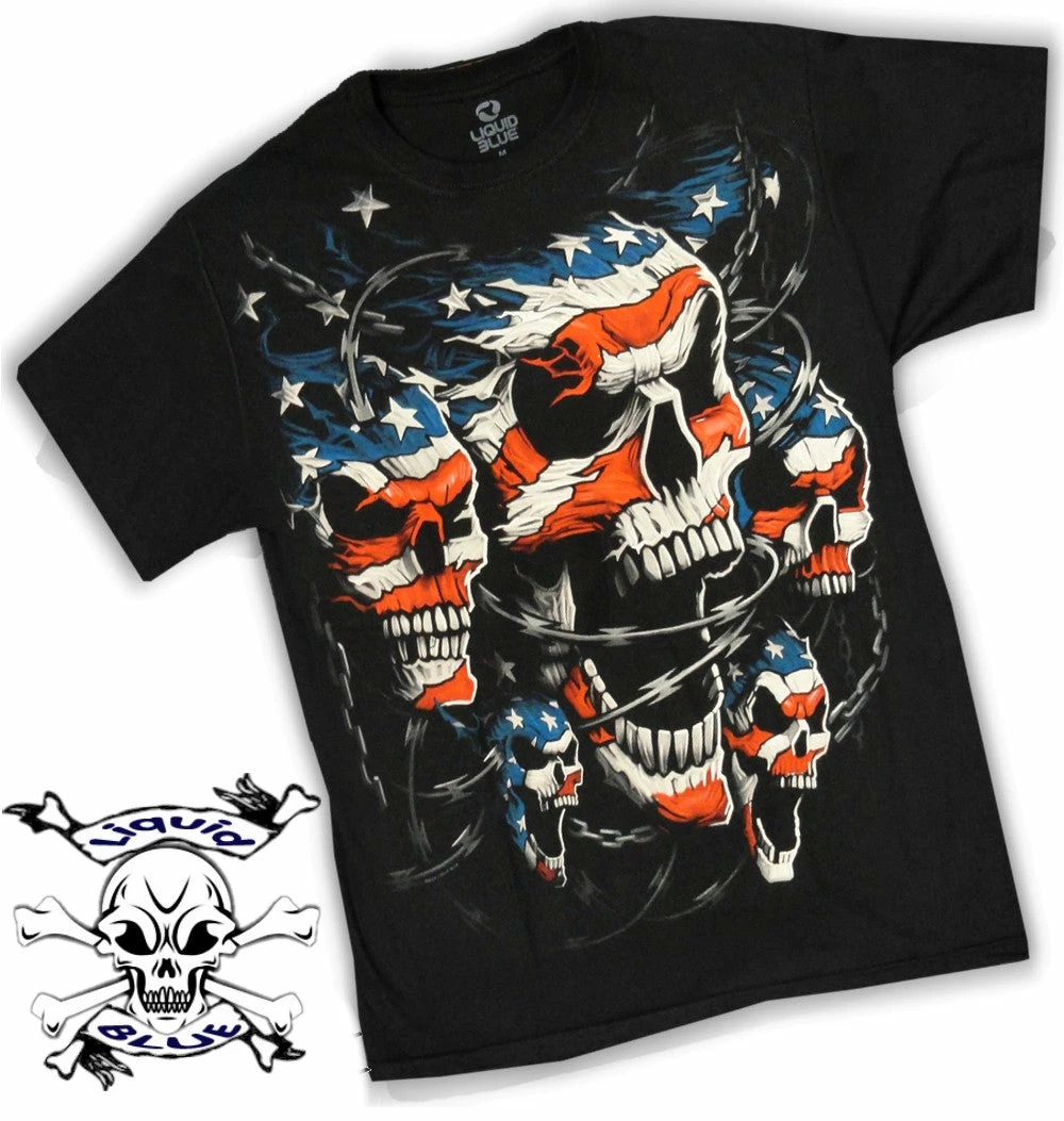 Bewild Liquid Blue "Patriot Skull" T-Shirt 5 Bewild Liquid Blue "Patriot Skull" T-Shirt