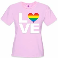 Bewild Love Rainbow Heart Girl's T-Shirt Positive Reinforcement