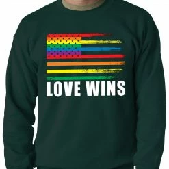 Bewild Love Wins - Gay Marriage Equality Adult Crewneck Positive Reinforcement