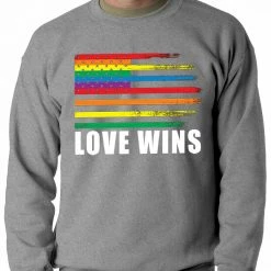 Bewild Love Wins - Gay Marriage Equality Adult Crewneck Positive Reinforcement