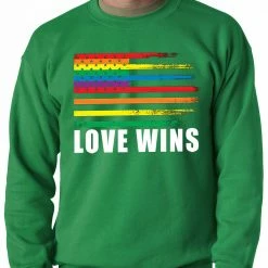 Bewild Love Wins - Gay Marriage Equality Adult Crewneck Positive Reinforcement