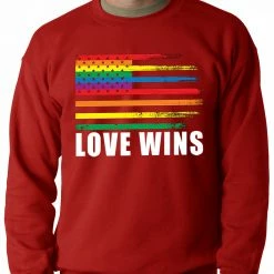Bewild Love Wins - Gay Marriage Equality Adult Crewneck Positive Reinforcement