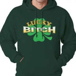 Bewild St.Patricks Day Lucky B*tch Irish Shamrock Hoodie