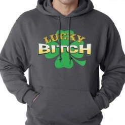 Bewild St.Patricks Day Lucky B*tch Irish Shamrock Hoodie