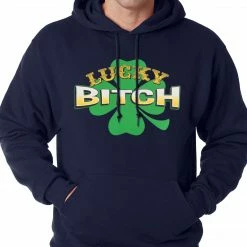 Bewild St.Patricks Day Lucky B*tch Irish Shamrock Hoodie