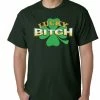 Bewild St.Patricks Day Lucky B*tch Irish Shamrock Mens T-shirt