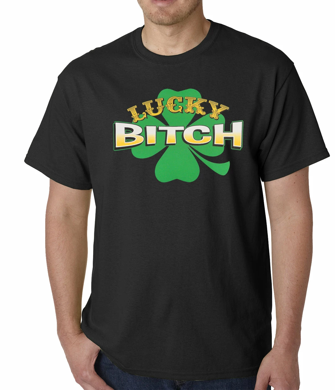 Bewild St.Patricks Day Lucky B*tch Irish Shamrock Mens T-shirt 5 Bewild St.Patricks Day Lucky B*tch Irish Shamrock Mens T-shirt