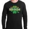 Bewild Lucky B*tch Irish Shamrock Thermal Shirt St.Patricks Day 1 Bewild Lucky B*tch Irish Shamrock Thermal Shirt St.Patricks Day