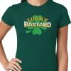 Bewild Lucky Bastard Irish Shamrock Girls T-shirt