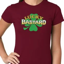 Bewild Lucky Bastard Irish Shamrock Girls T-shirt