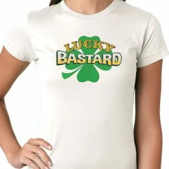 Bewild Lucky Bastard Irish Shamrock Girls T-shirt