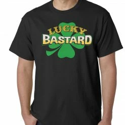 Bewild Lucky Bastard Irish Shamrock Mens T-shirt