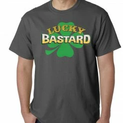 Bewild Lucky Bastard Irish Shamrock Mens T-shirt