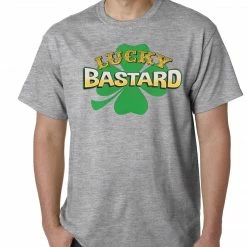 Bewild Lucky Bastard Irish Shamrock Mens T-shirt