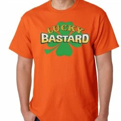 Bewild Lucky Bastard Irish Shamrock Mens T-shirt