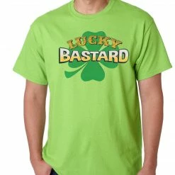 Bewild Lucky Bastard Irish Shamrock Mens T-shirt