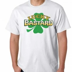 Bewild Lucky Bastard Irish Shamrock Mens T-shirt
