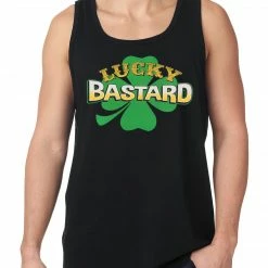 Bewild St.Patricks Day Lucky Bastard Irish Shamrock Tanktop